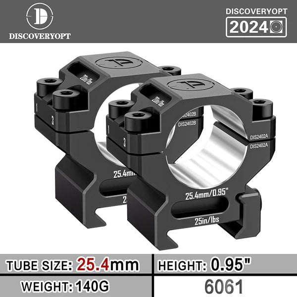 6061 Aluminum Scope Rings – 25.4mm/30mm/34mm/35mm Tube