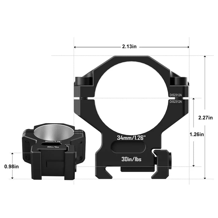 6061 Aluminum Scope Rings – 25.4mm/30mm/34mm/35mm Tube