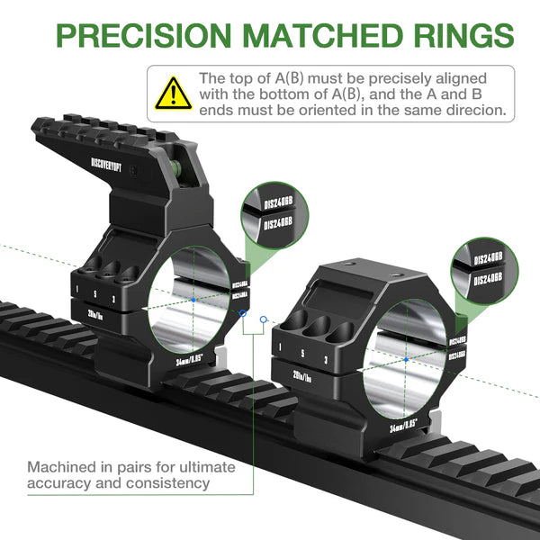 7075 Aluminum Heavy Duty Scope Rings – 30mm/34mm Tube