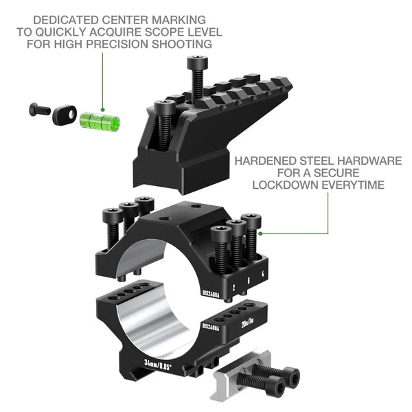 7075 Aluminum Heavy Duty Scope Rings – 30mm/34mm Tube