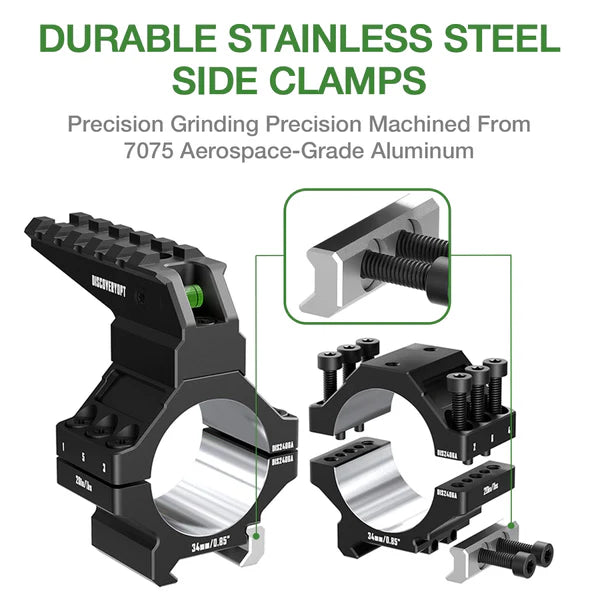 7075 Aluminum Heavy Duty Scope Rings – 30mm/34mm Tube
