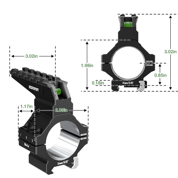 7075 Aluminum Heavy Duty Scope Rings – 30mm/34mm Tube