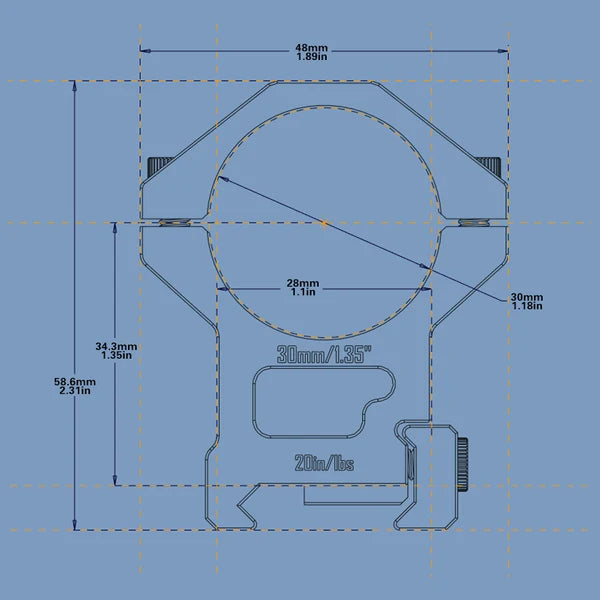 Picatinny Scope Rings for 25.4mm＆30mm Tubes – 1.35" High