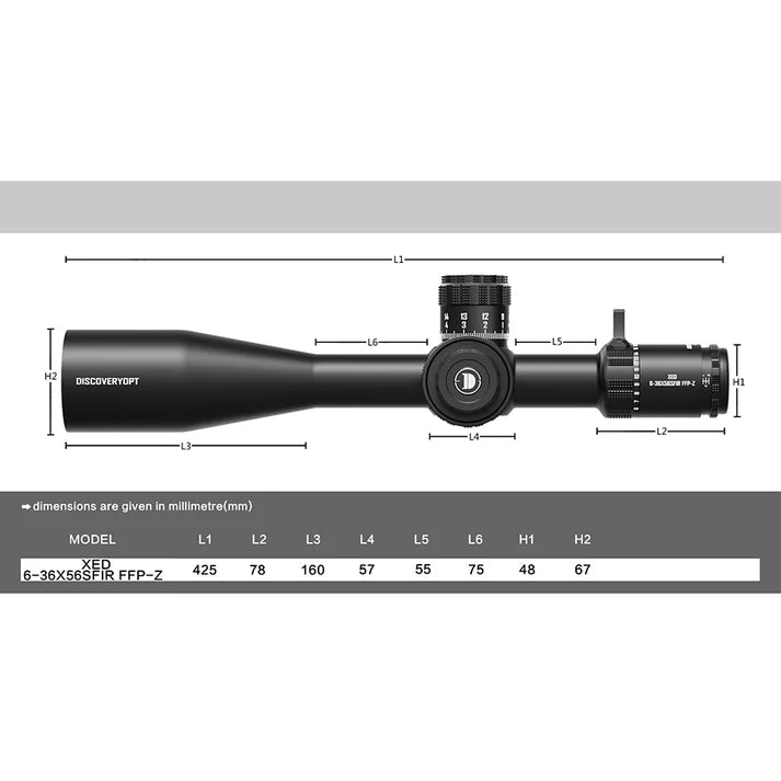 XED 6-36X56SFIR FFP-MRAD (Rings Included)