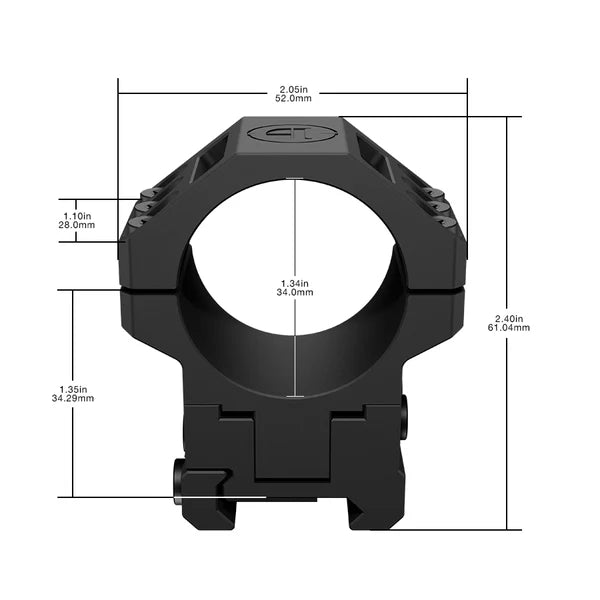 7075 Aluminum Heavy Duty Angle-Adjustable 30/60/90 MOA Scope Rings