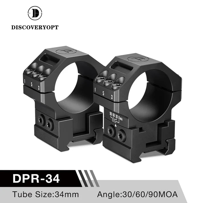 7075 Aluminum Heavy Duty Angle-Adjustable 30/60/90 MOA Scope Rings