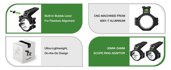 6061 Aluminum Scope Ring Adapter – 30mm/34mm Tube