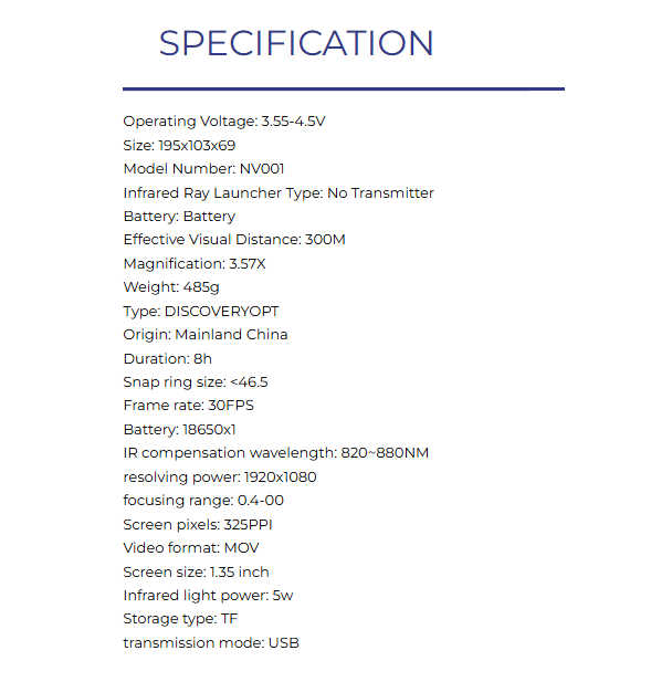 NV001 - Night Vision Scope